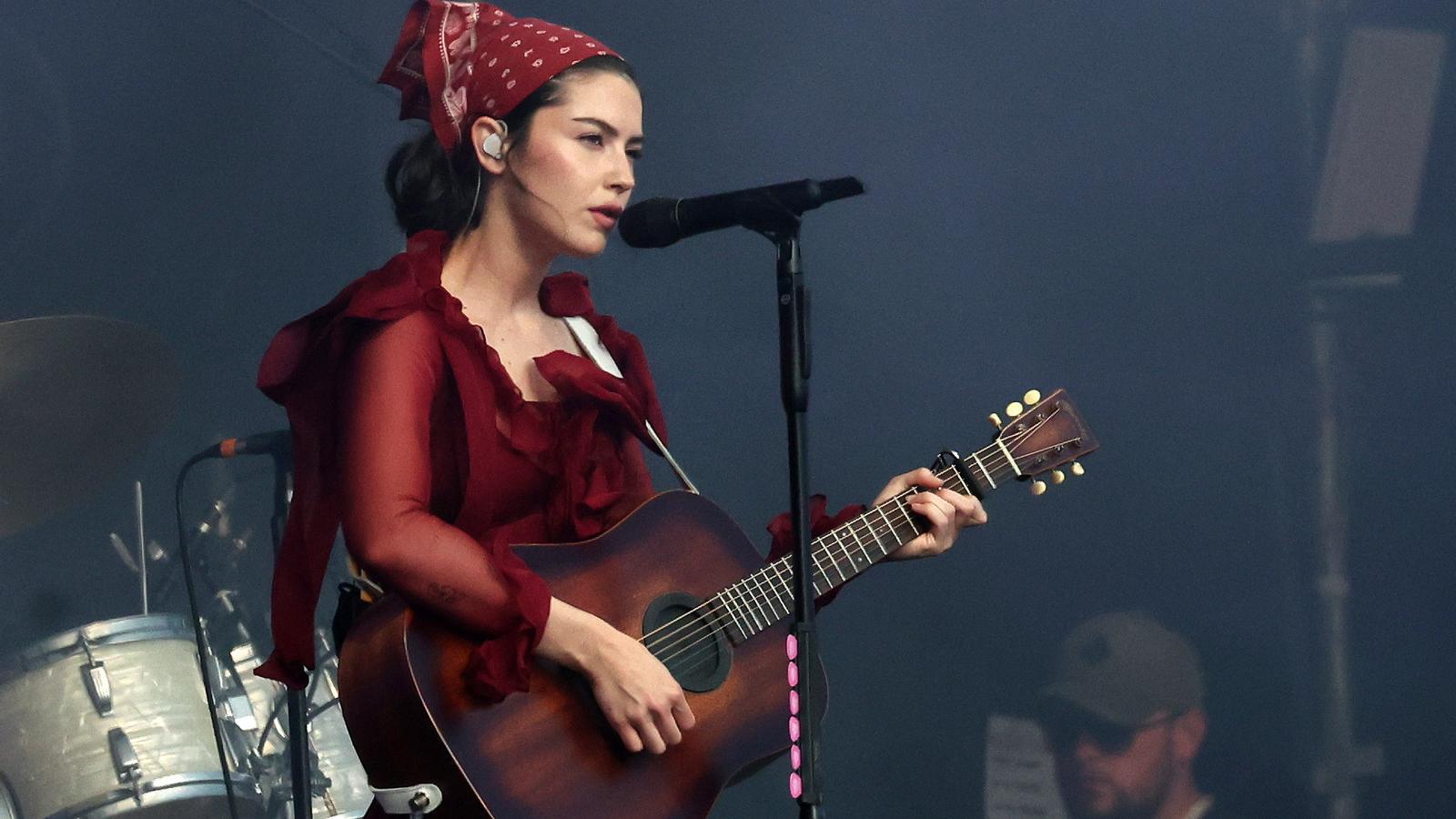Gracie Abrams during her performance at the Glastonbury festival