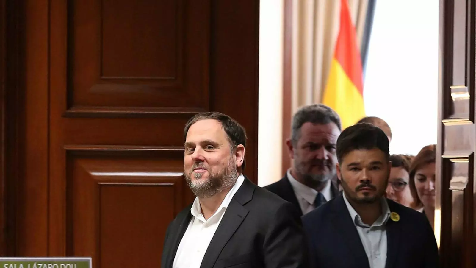 El líder d’ERC, Oriol Junqueras, quan va ser autoritzat a acudir al Congrés.