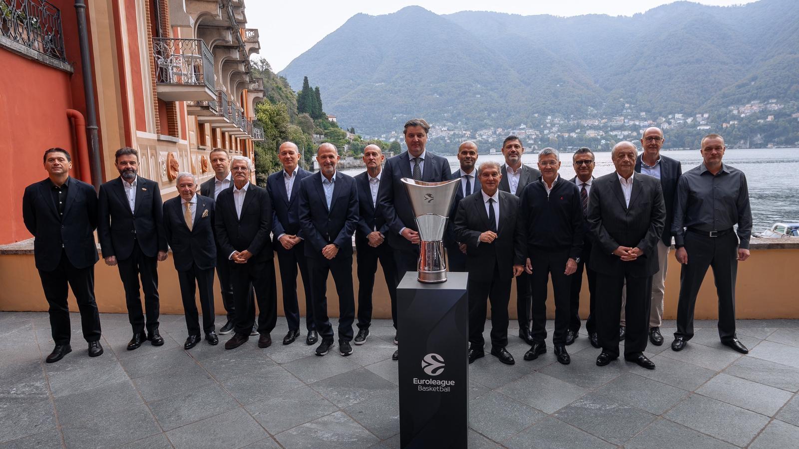 Representantes de la Euroliga durante la reunión en Cernobbio.