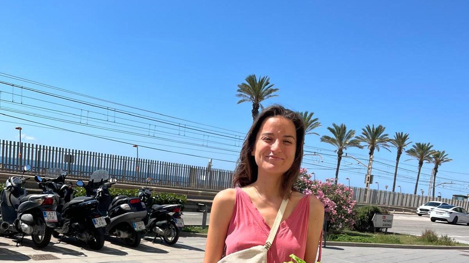 Judith Neddermann is happy near the beach