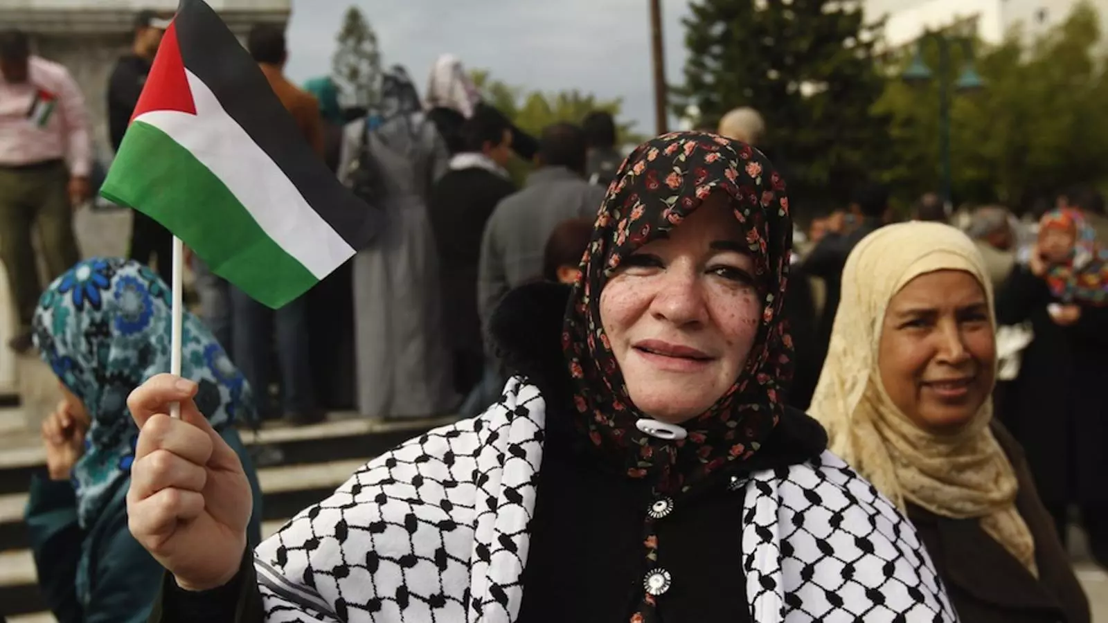Manifestació de suport al reconeixement de l'ONU a Gaza. AFP