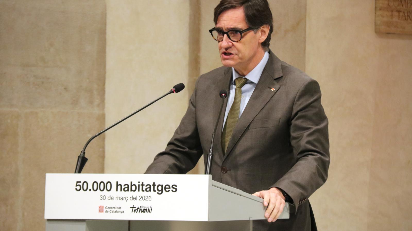 El president de la Generalitat, Salvador Illa, aquest dilluns en un acte.