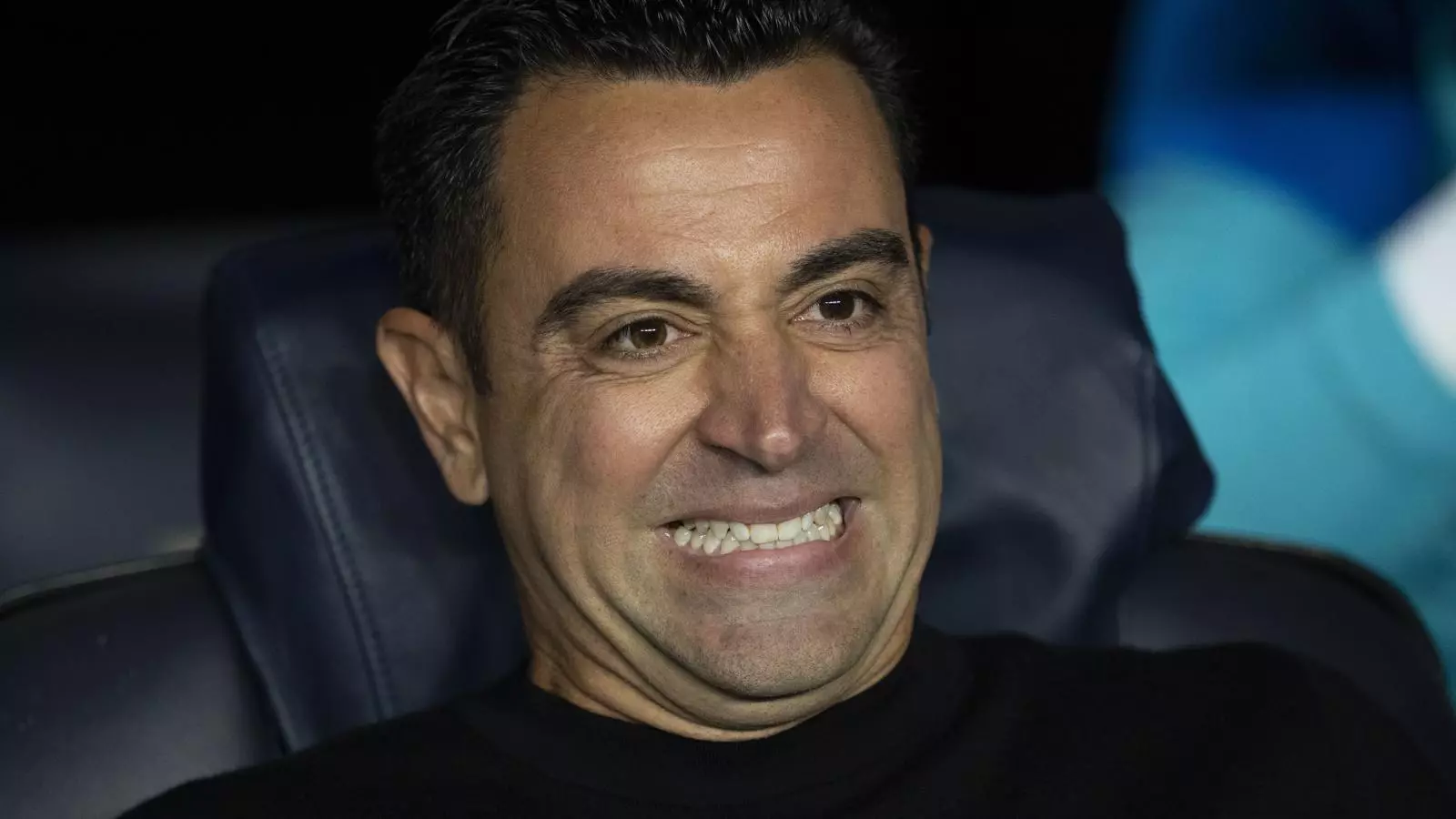 Xavi Hernández durant el partit contra l'Inter de Milà