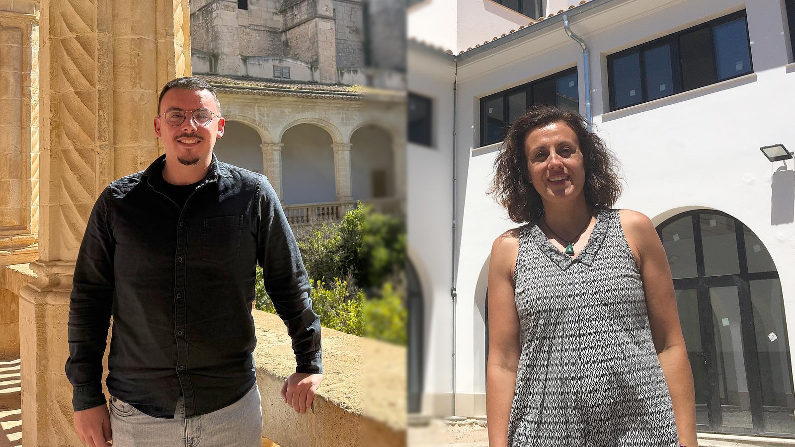 Ferran Montero (MÉS-Esquerra) i la directora de l'escola d'Infantil i Primària Sa Torre, Maria Esperança Nicolau