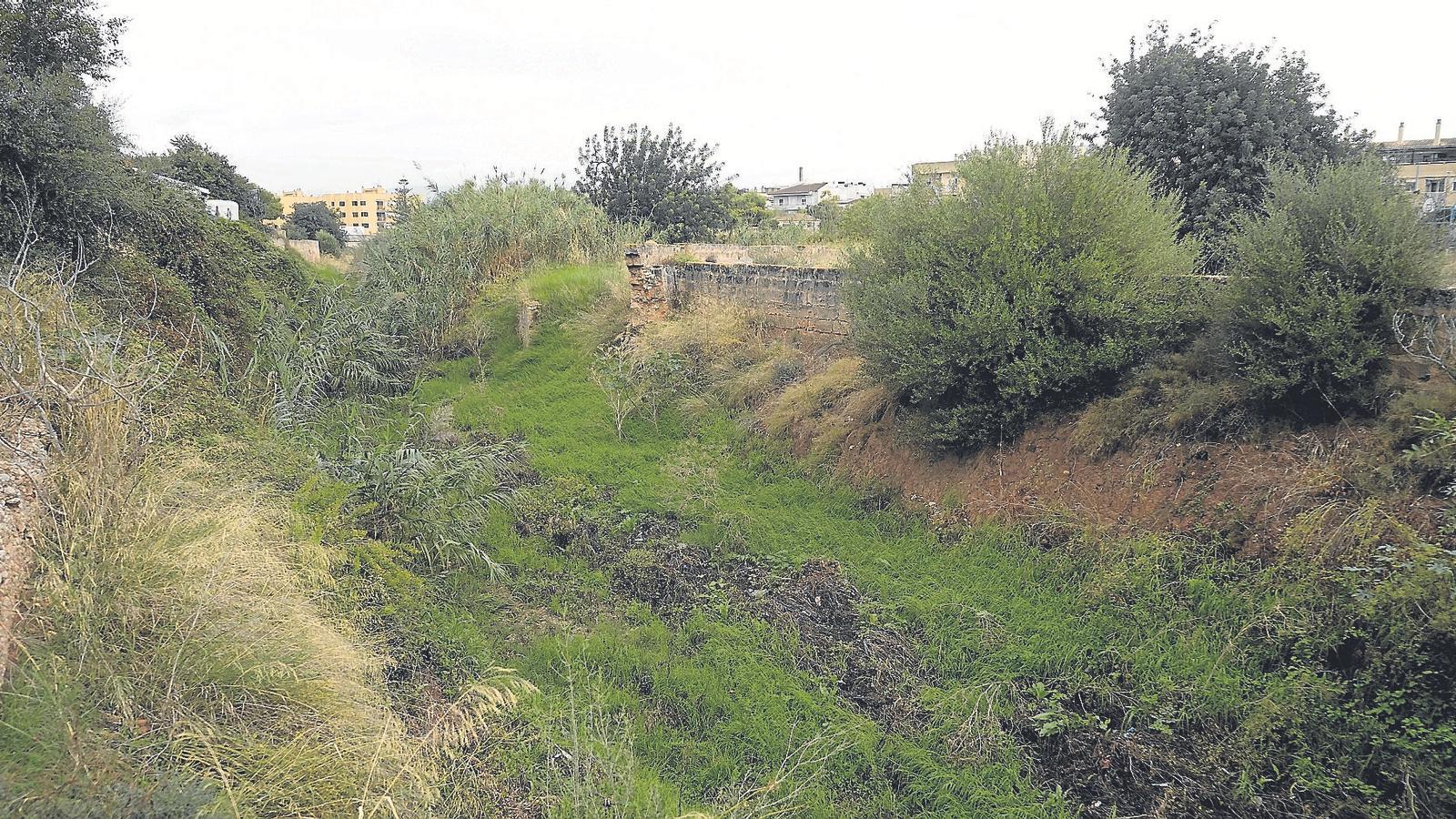 El torrent Gros, a l’altura de la barriada palmesana del Vivero, la setmana passada.