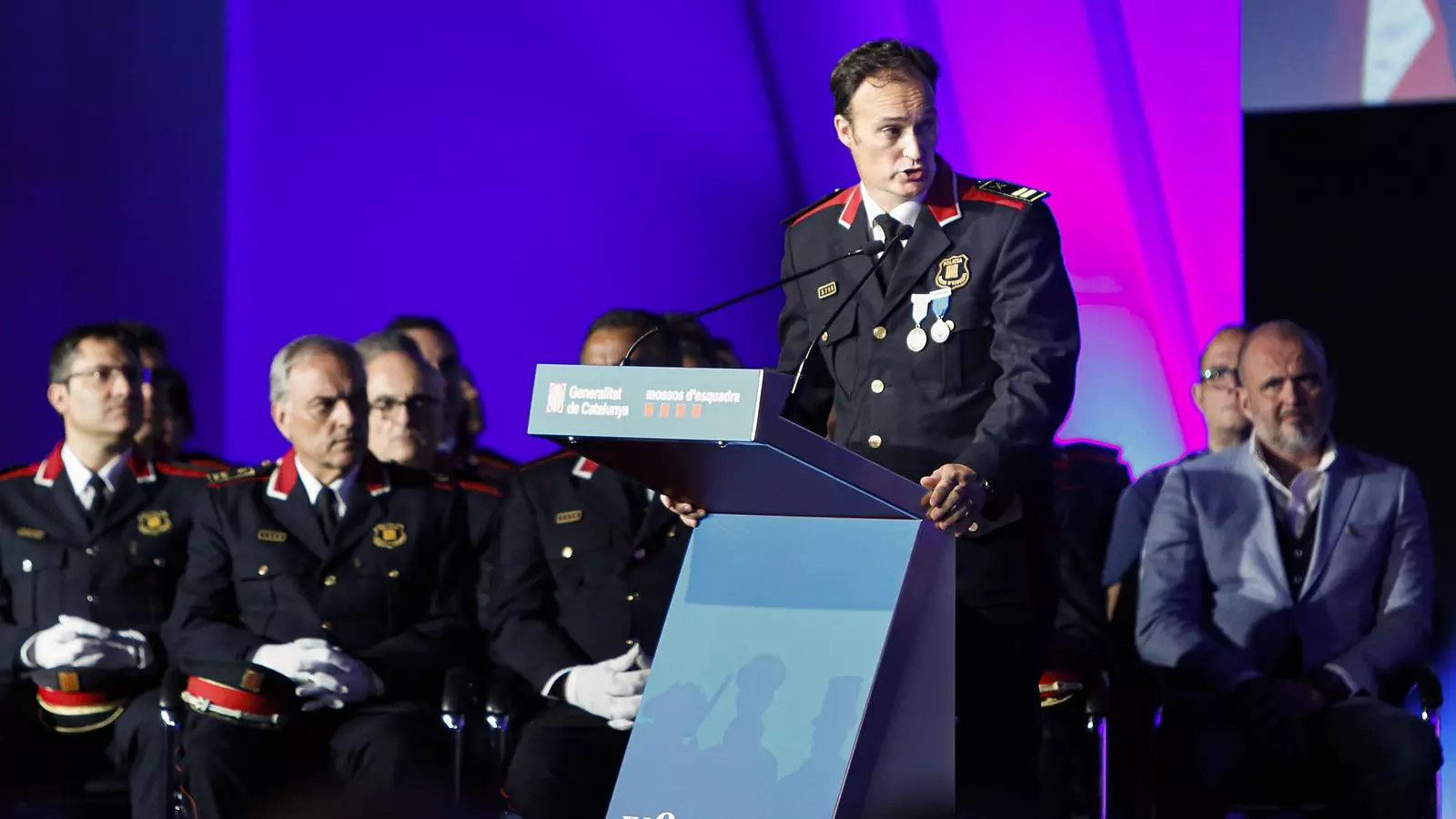 El comissari en cap dels Mossos, Eduard Sallent, en la celebració d'aquest any del Dia de les Esquadres