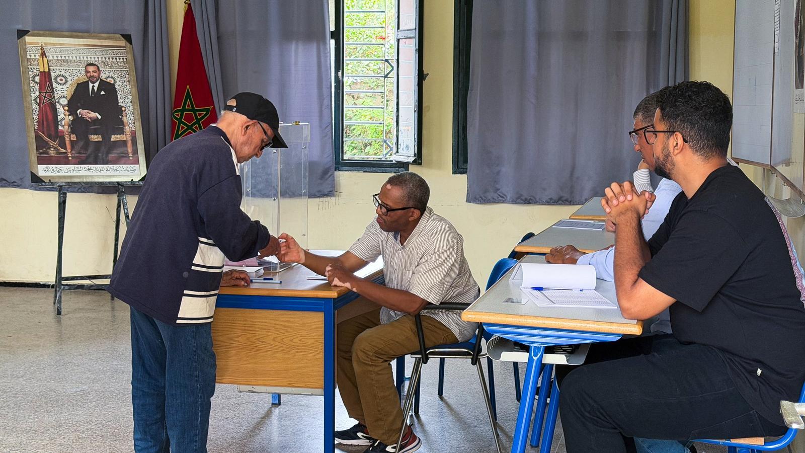 A man votes in Rabat.