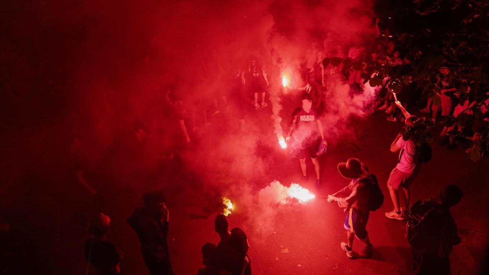 Riots in Paris during the celebration of PSG's victory in the Champions League.