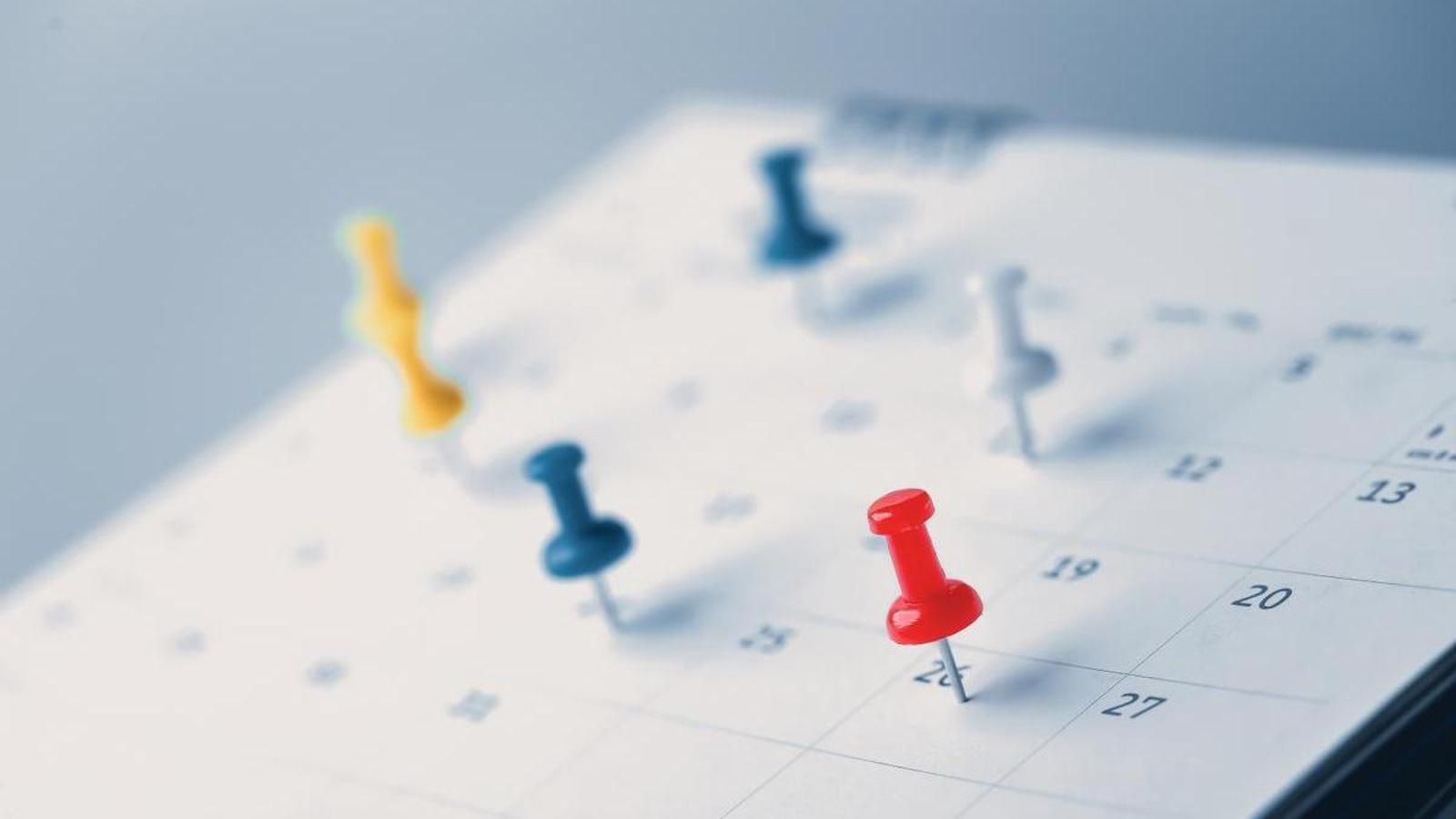 Imagen de archivo de un calendario.