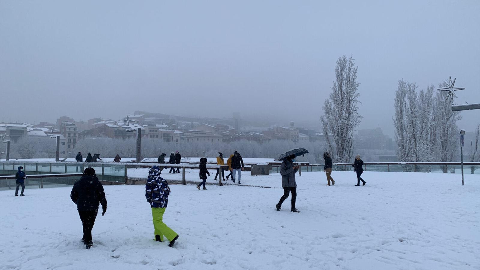 Una imagen de la nevada en Lleida