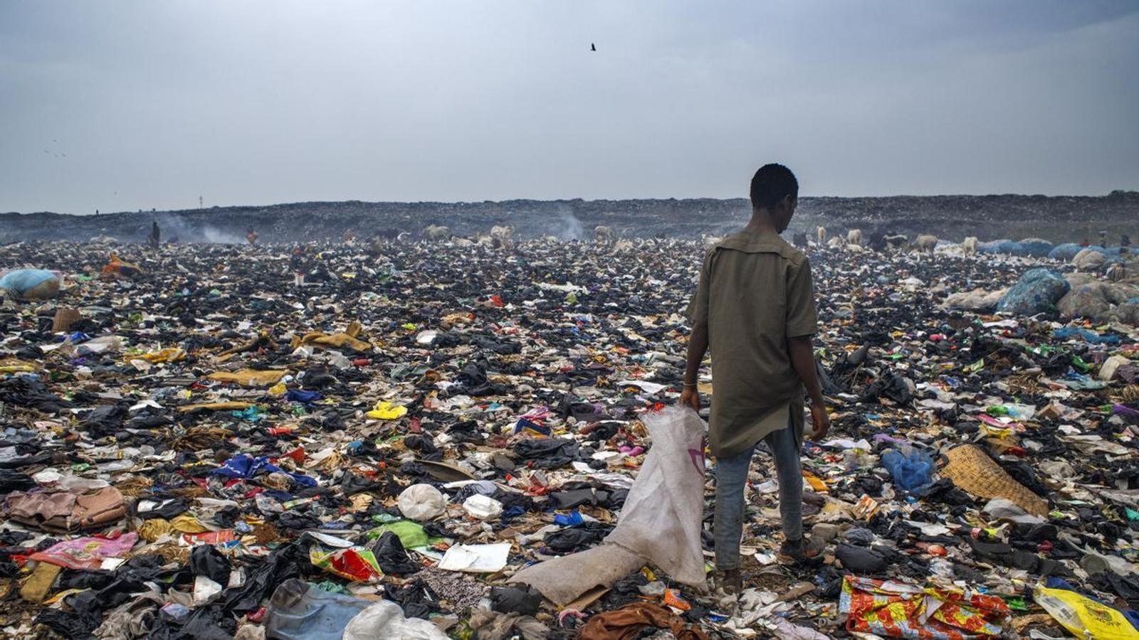 One of the landfills where textile waste accumulates in Ghana.