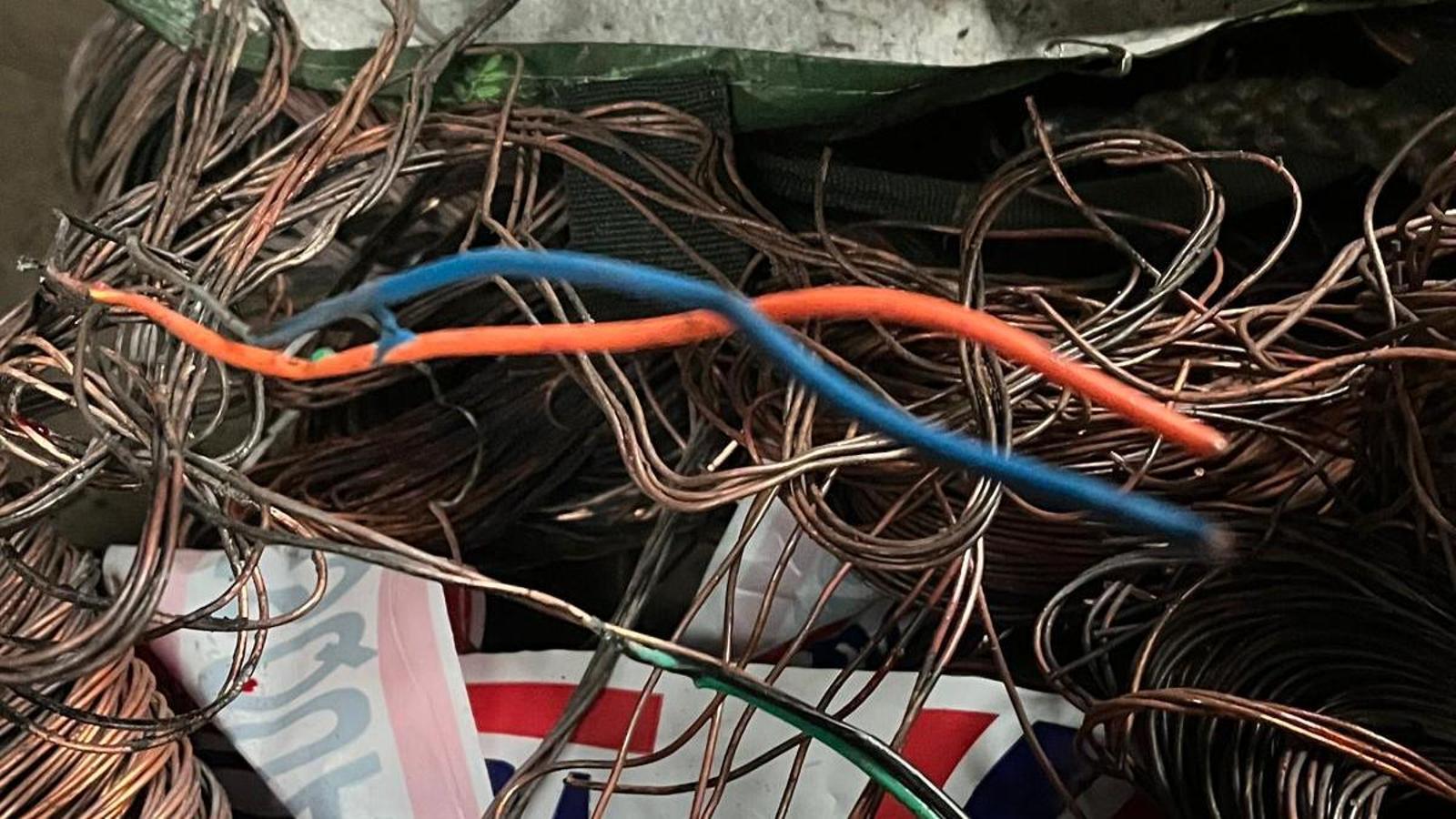 Part of the cable stolen from La Sagrera and seized during the operation