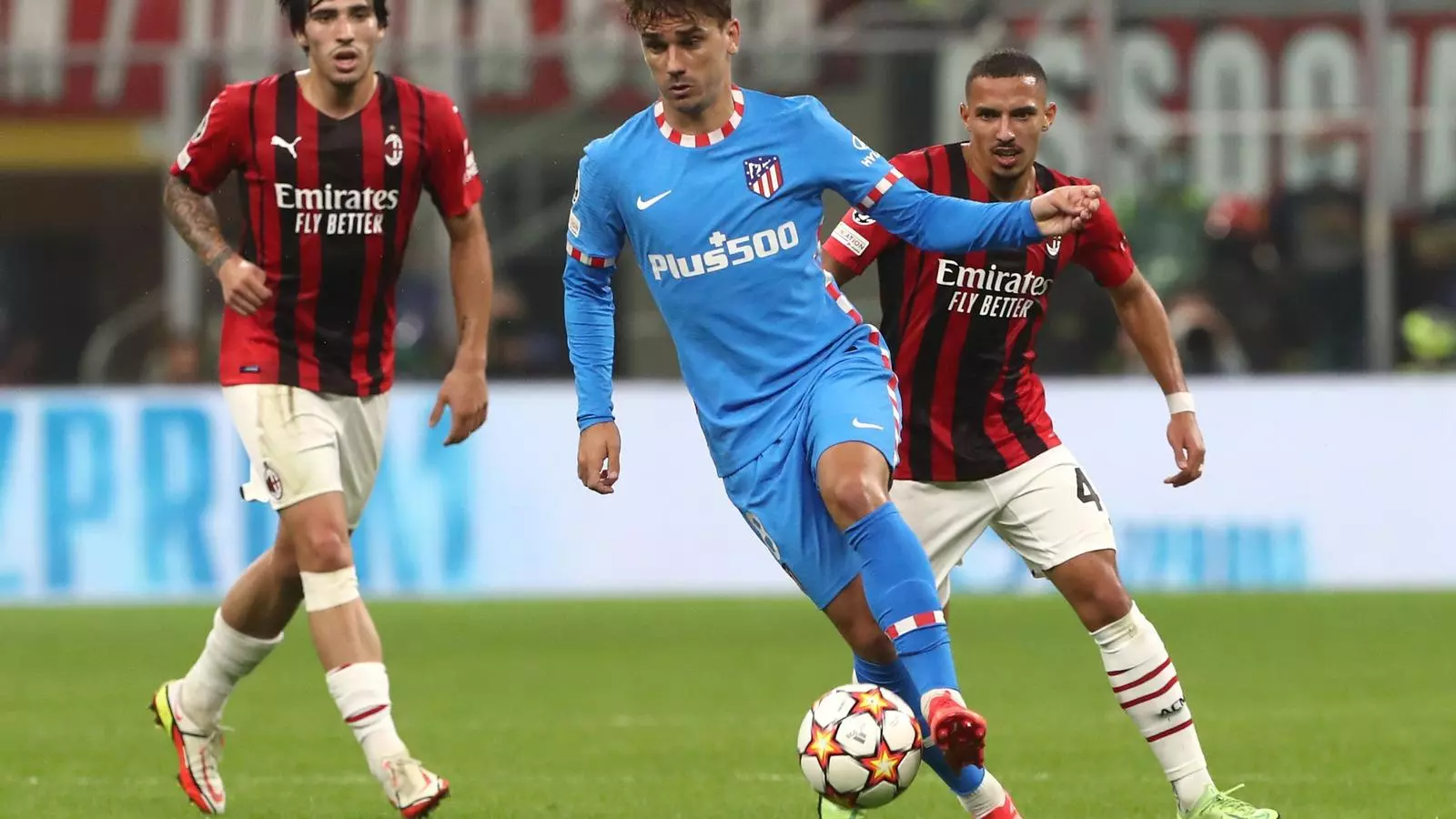 Antoine Griezmann durant el partit contra l'AC Milan aquesta setmana