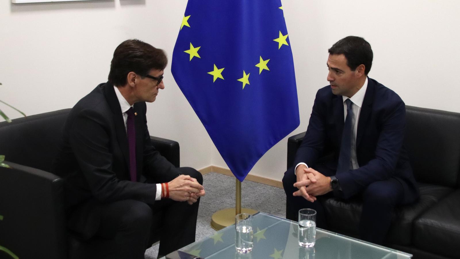 The President of the Generalitat, Salvador Illa, met with the Lehendakari, Imanol Pradales.