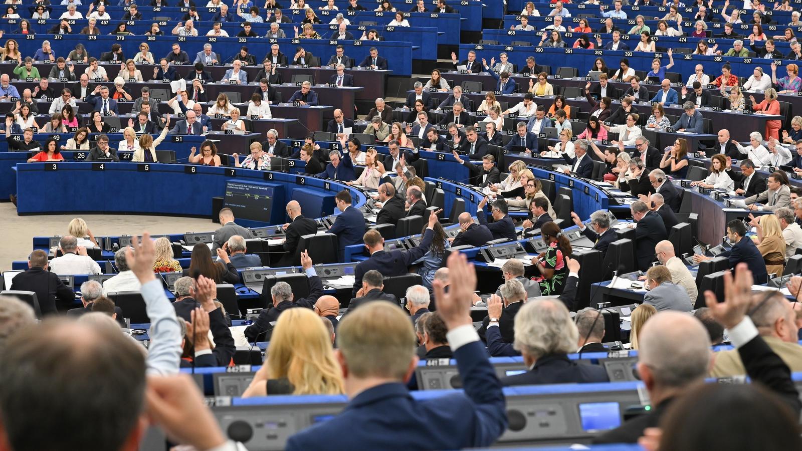 The European Parliament during a vote.