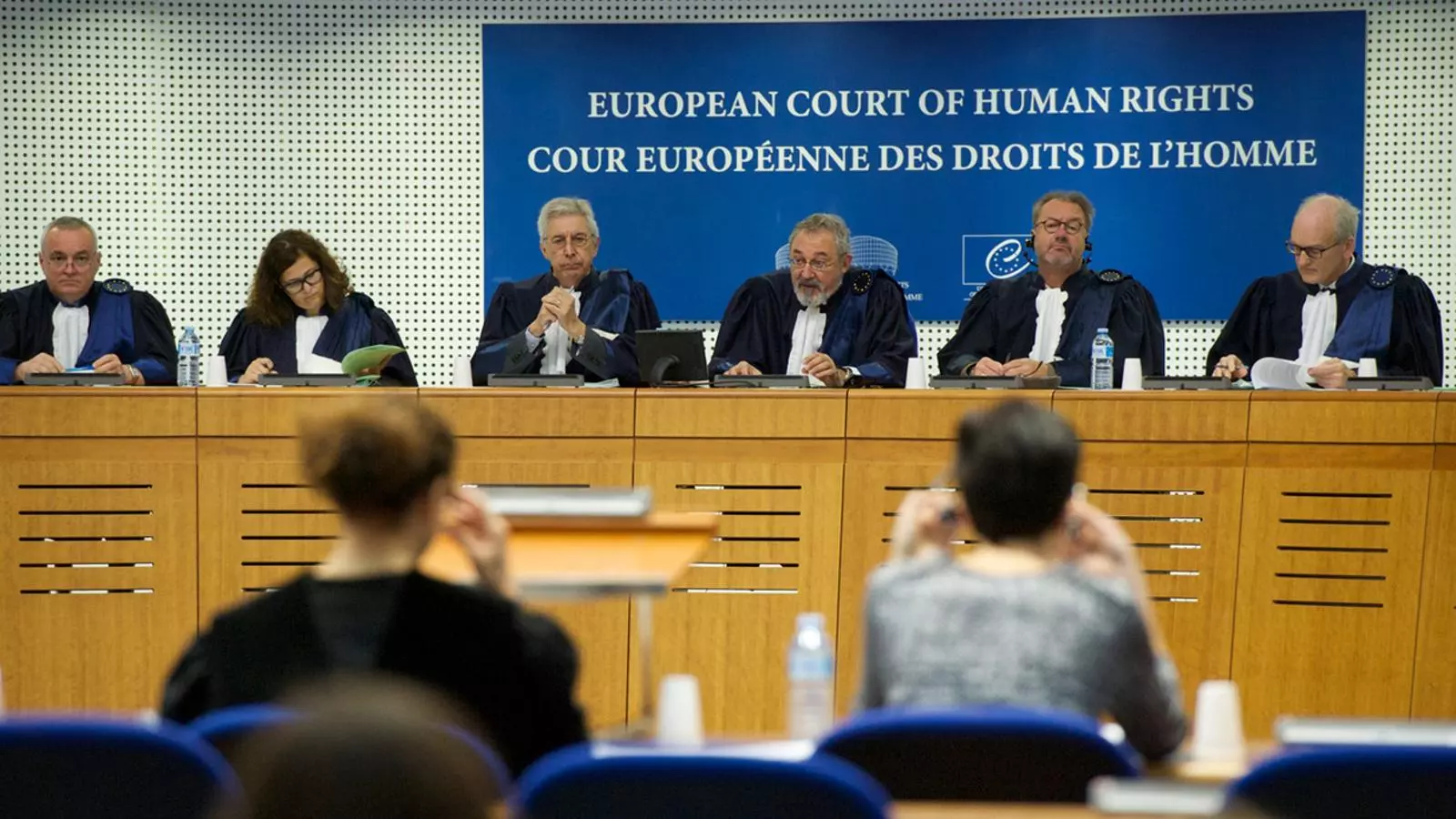El Tribunal d'Estrasburg durant l'audiència pública pel cas Gouarré / TEDH