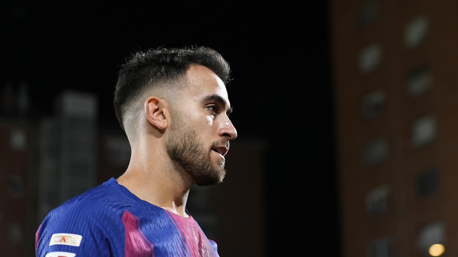 Eric Garcia during the match against Rayo Vallecano.