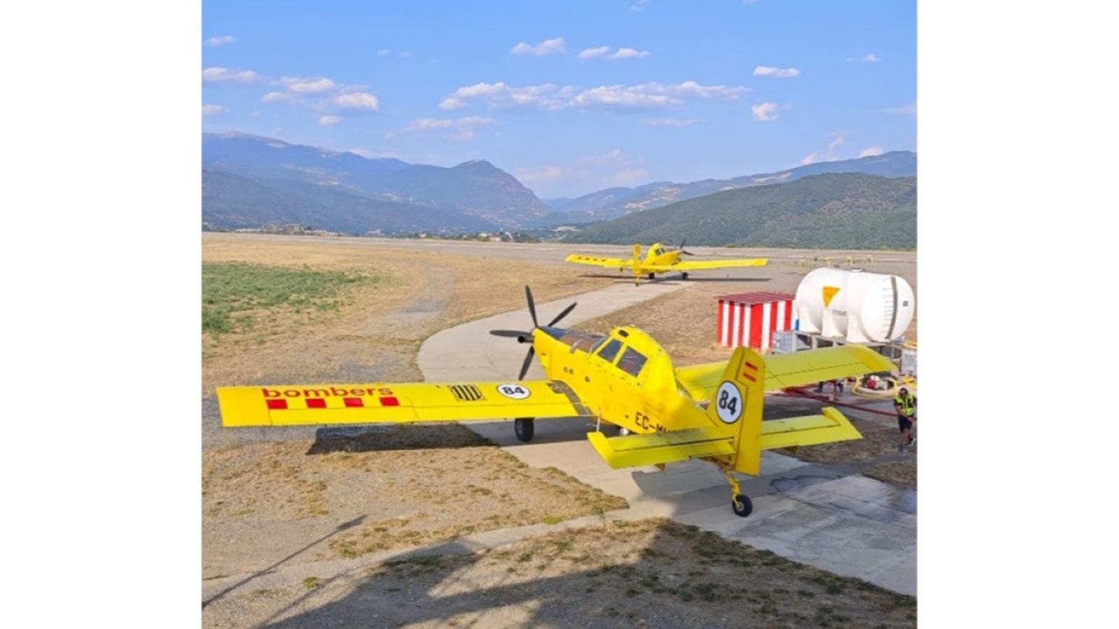 Image of firefighting planes at Andorra-La Seu airport.