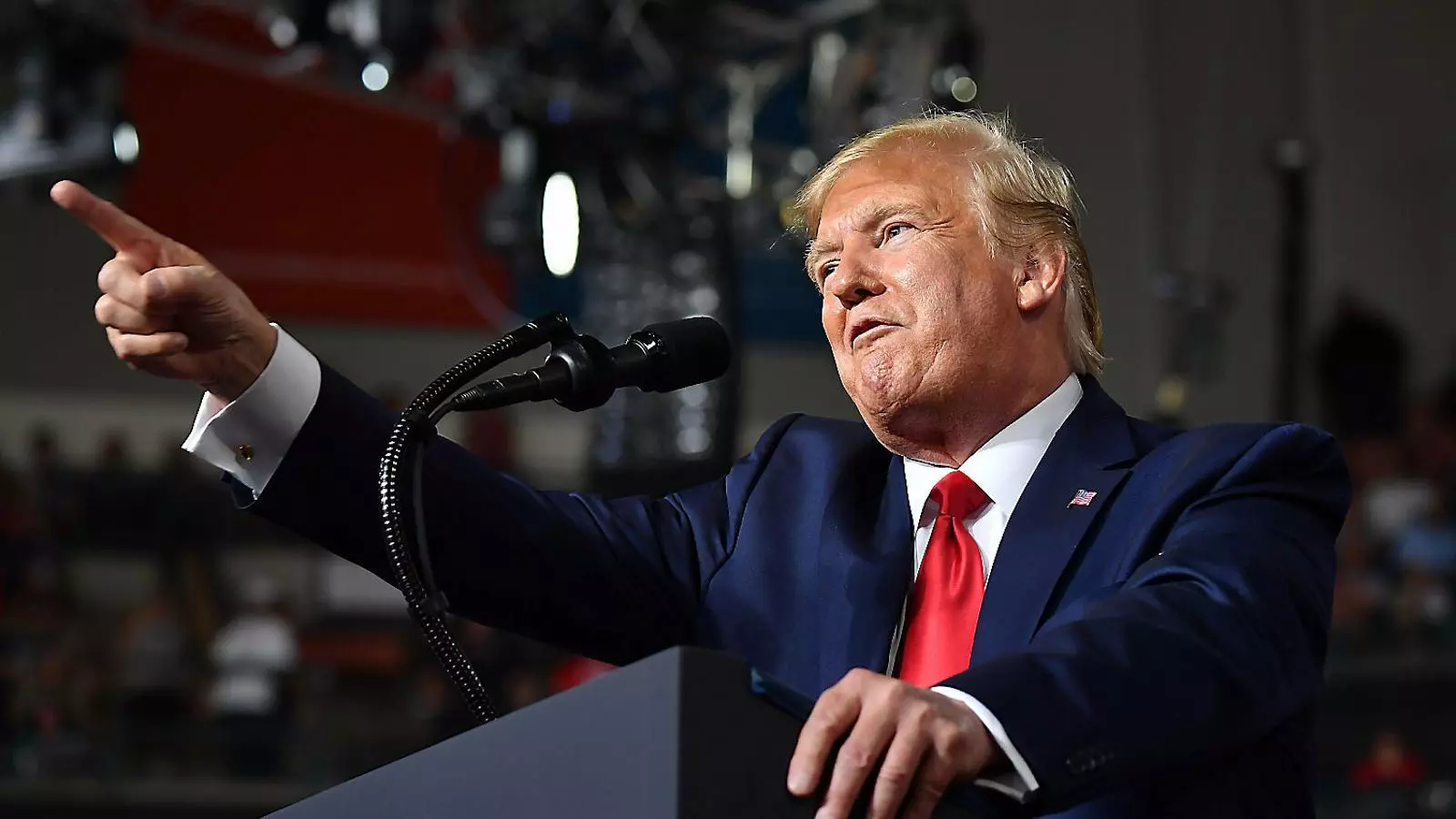 Trump durant un míting de la campanya Keep America Great, el 15 d’agost a Manchester, Nou Hampshire.