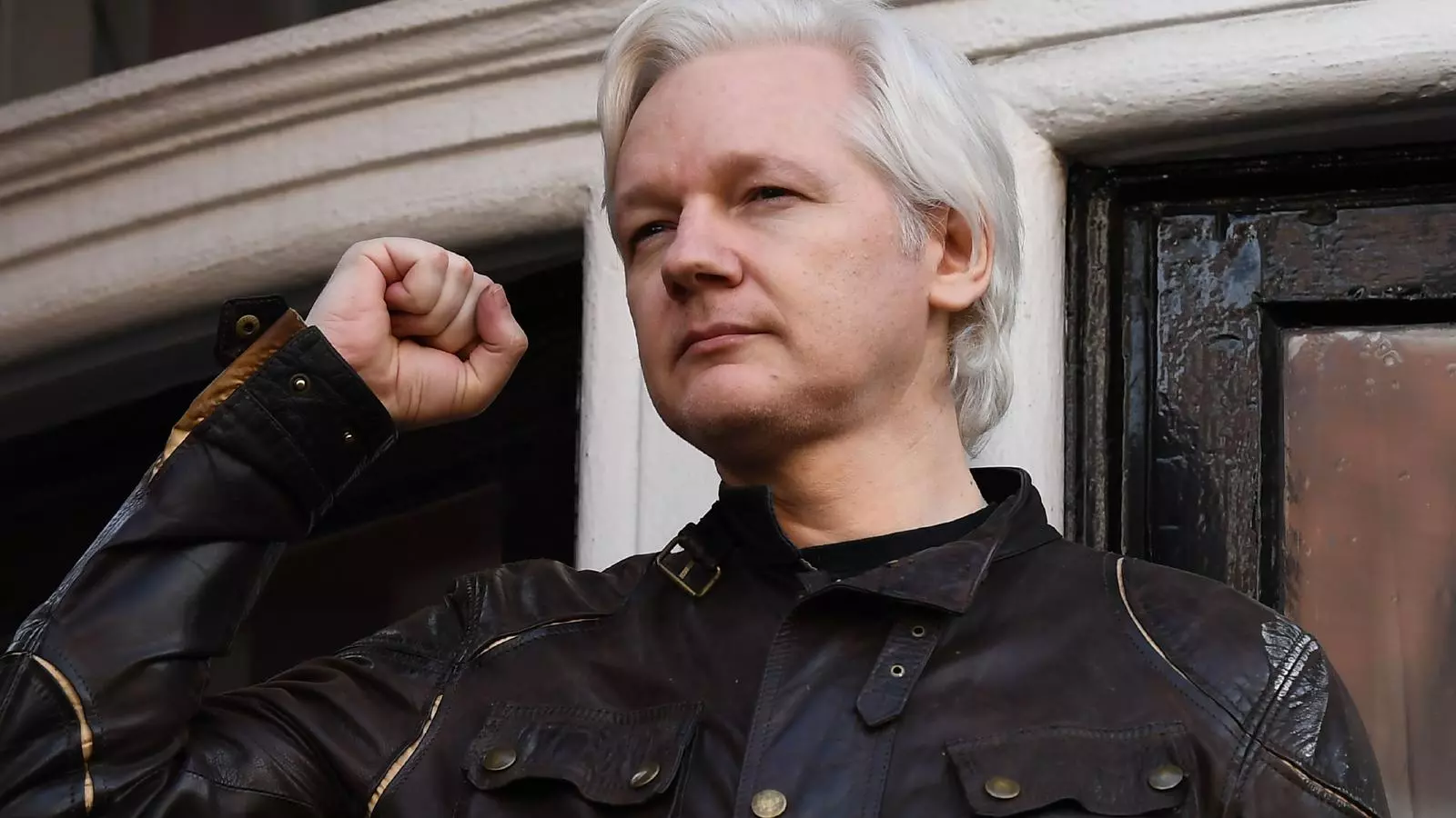 Julian Assange, en una imatge d'arxiu del maig del 2017, quan encara es refugiava a l'amabixada d'Equador a Londres
