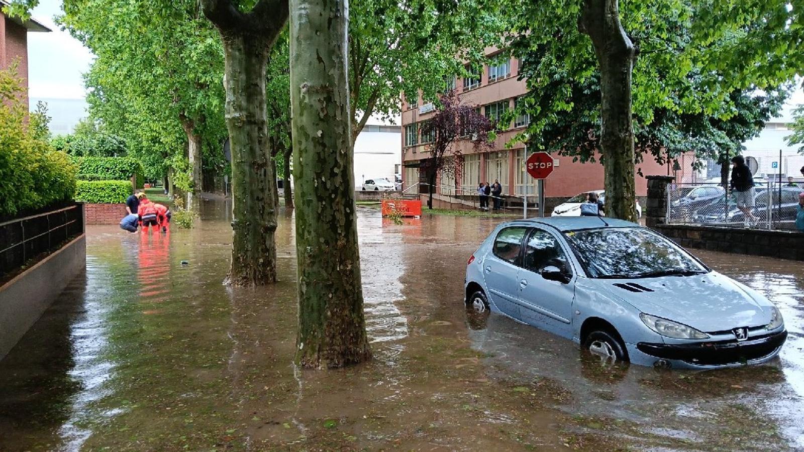 Flood on the street of the Argentine Republic of Olot