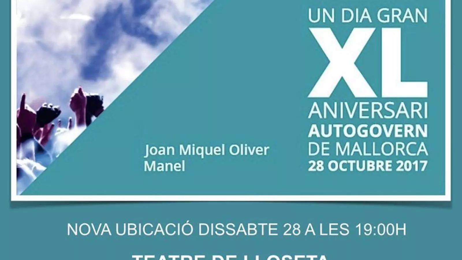 Cartell del concert que commemora el 40 aniversari de la primera gran mobilització ciutadana a Mallorca per l'autogovern.