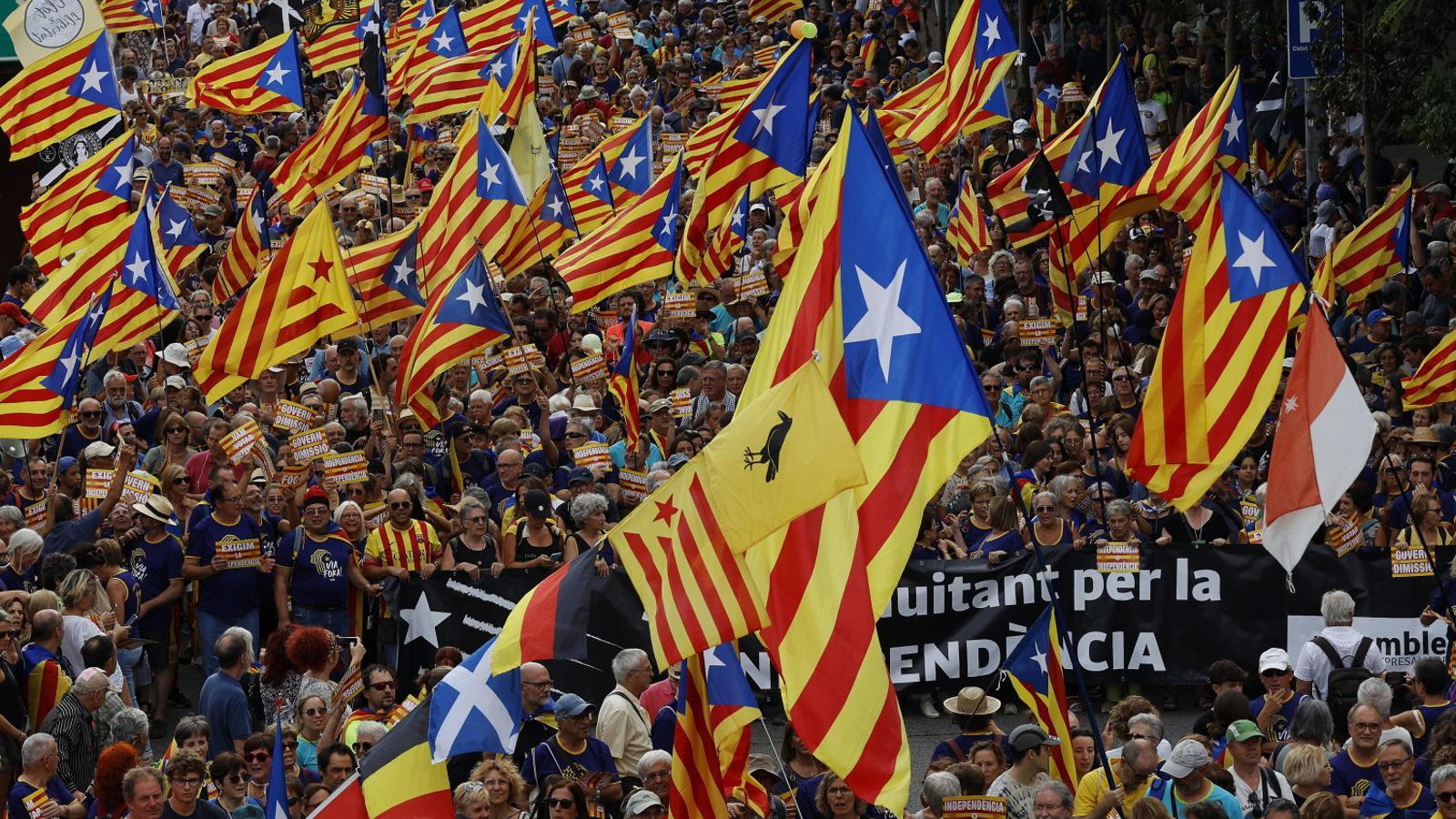 Pro-independence protesters at the last Diada.
