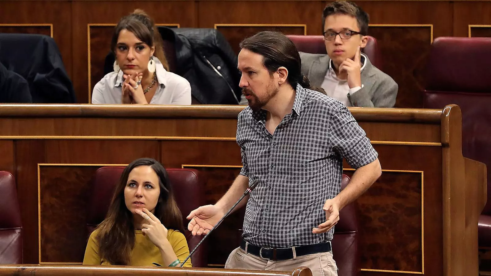 Pablo Iglesias en una imatge de la setmana passada a l’hemicicle del Congrés de Diputats.