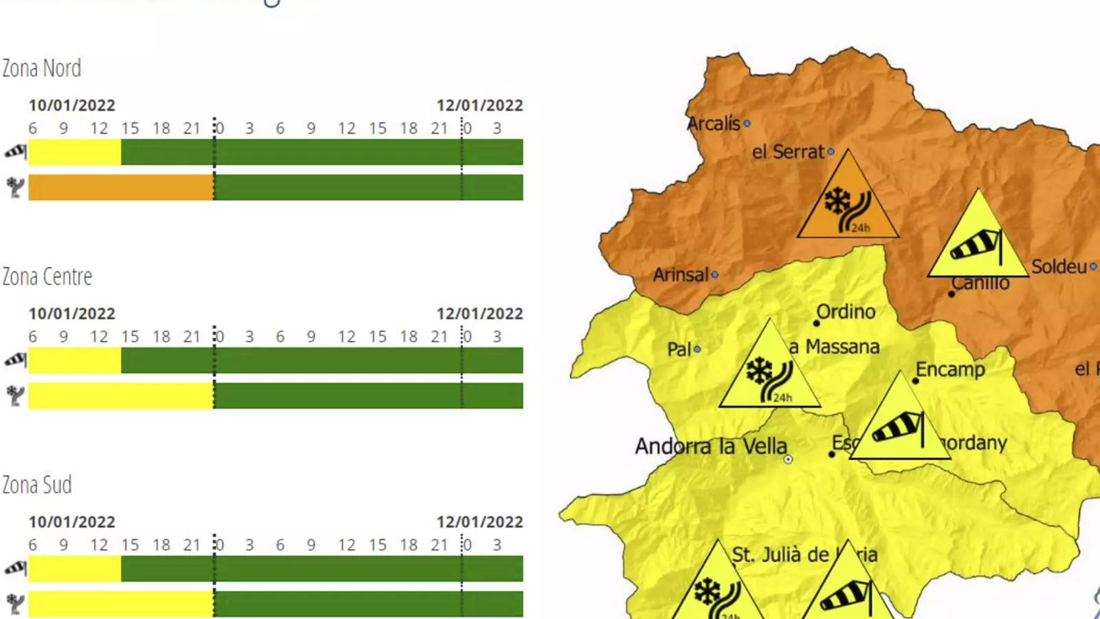La previsió del servei meteorològic de cara als pròxims dies.