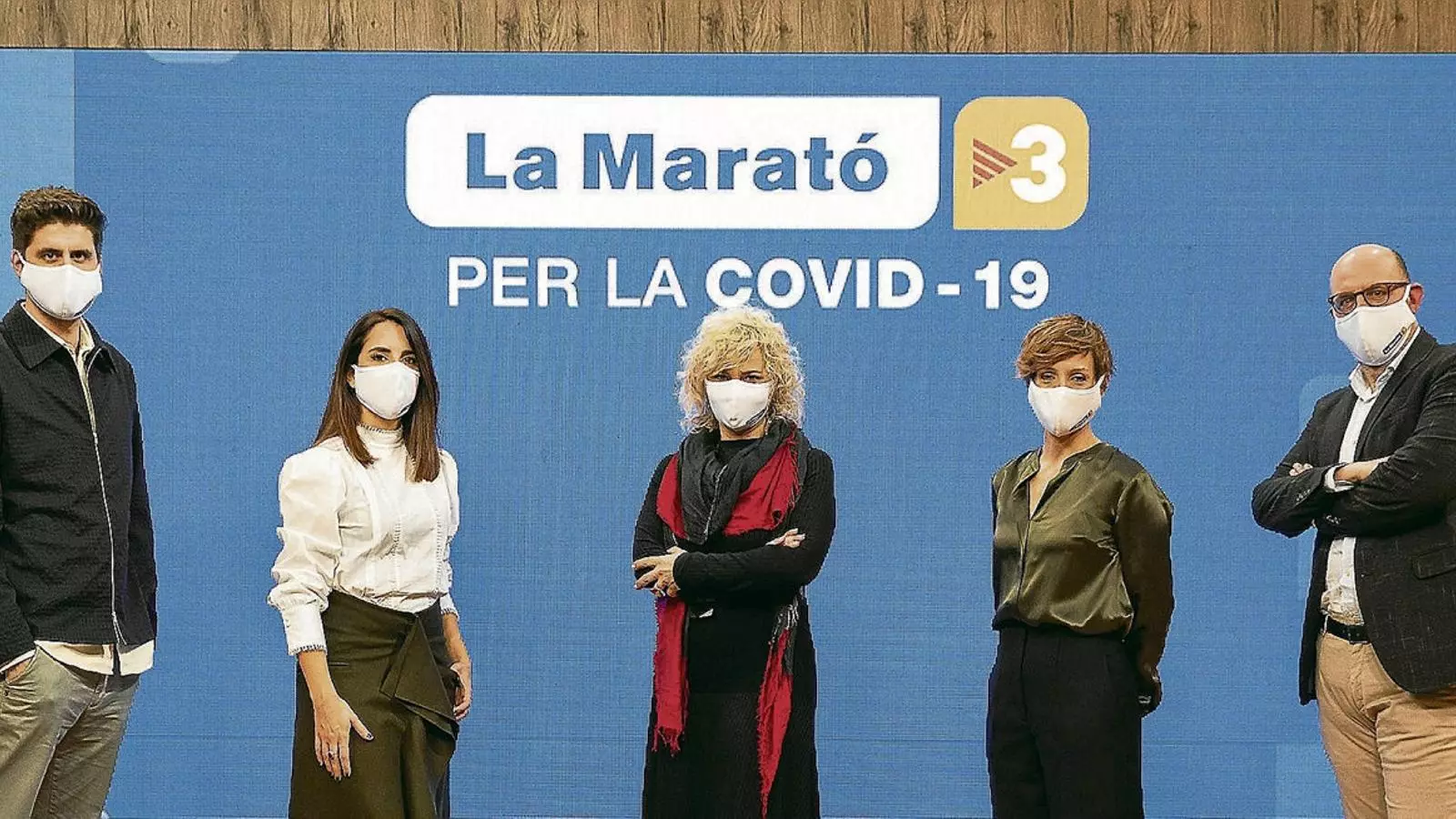 A cinc bandes Quatre preguntes per als cinc presentadors de ‘La Marató’