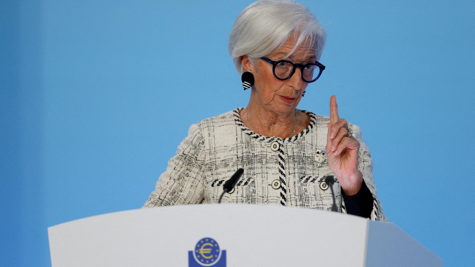 The ECB President, Christine Lagarde, at this Thursday's press conference.
