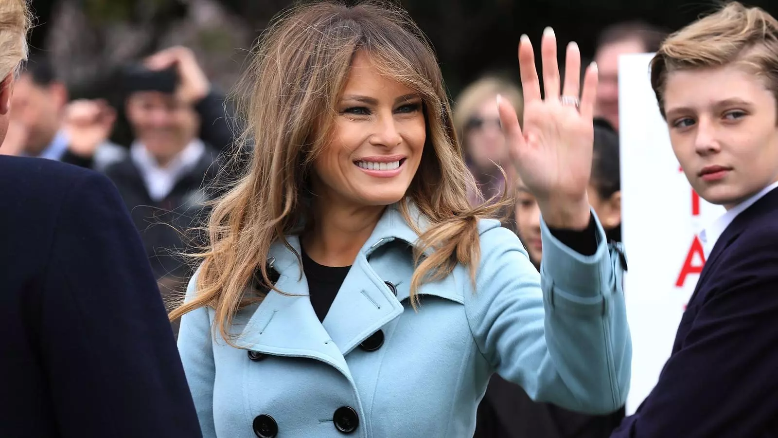 Melania Trump en la recollida d'ous de la Casa Blanca