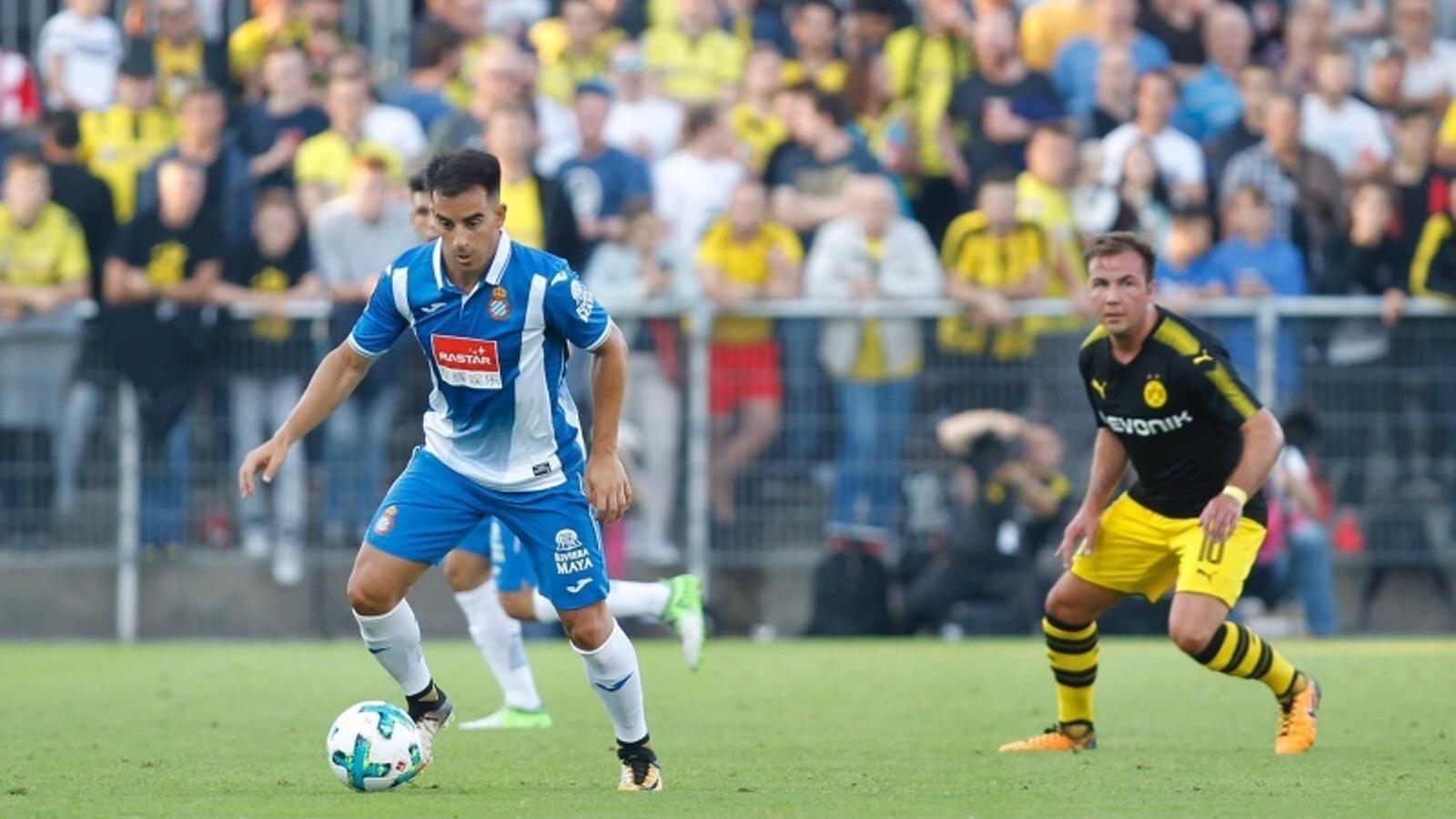 Jurado, durant el partit de la passada pretemporada de l'Espanyol contra el Borussia Dortmund