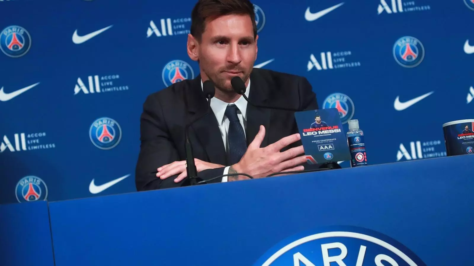 Primera roda de premsa de Leo Messi com a jugador del PSG