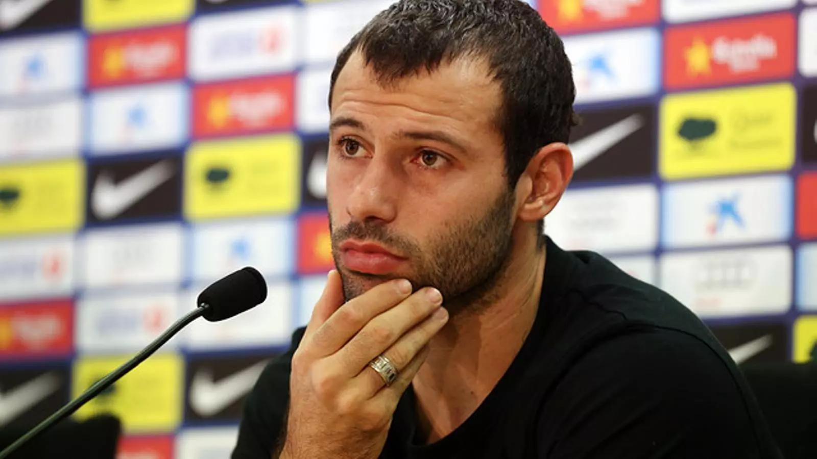 Javier Mascherano, en roda de premsa