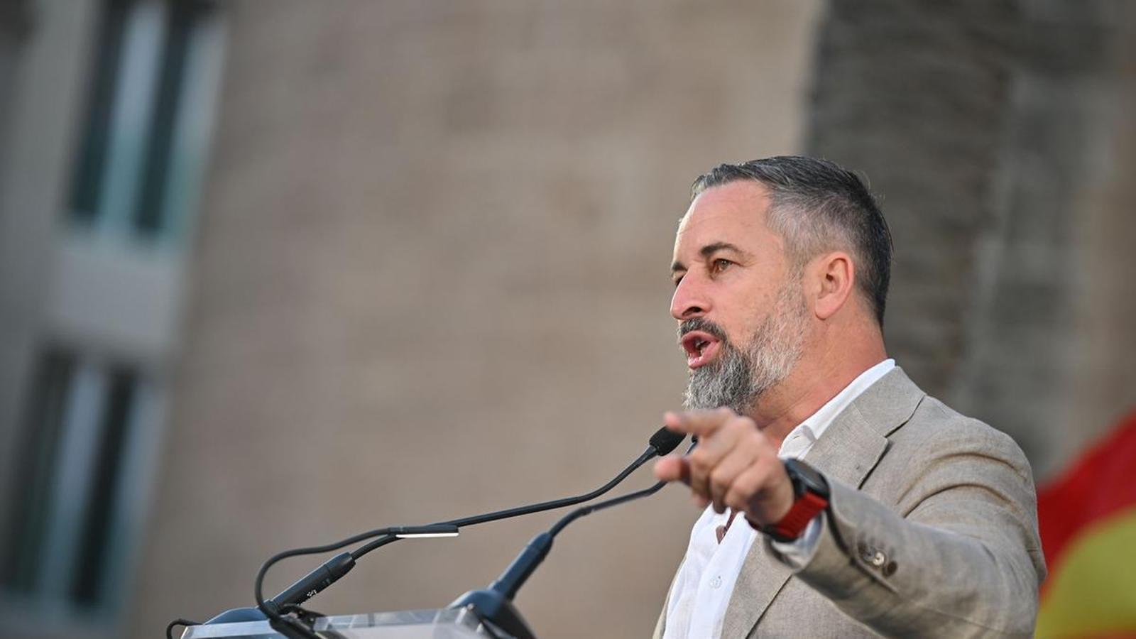 Santiago Abascal, líder de Vox, el 25 de abril en Almería.