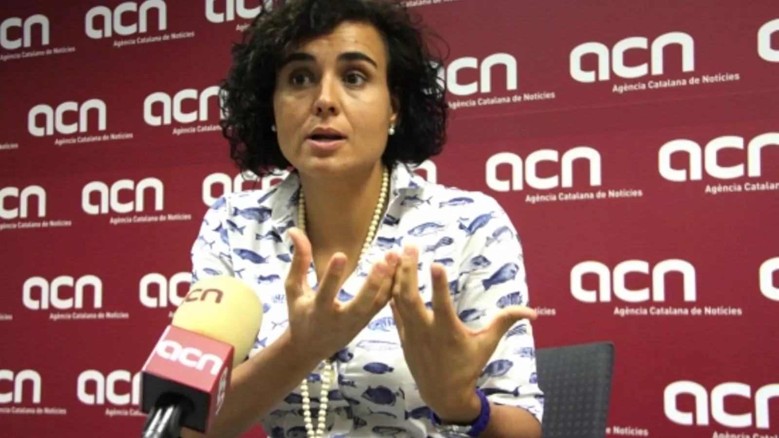 Dolors Montserrat, vicepresidenta tercera del Congrés i dirigent del PP de Catalunya, en un moment de l'entrevista a l'ACN