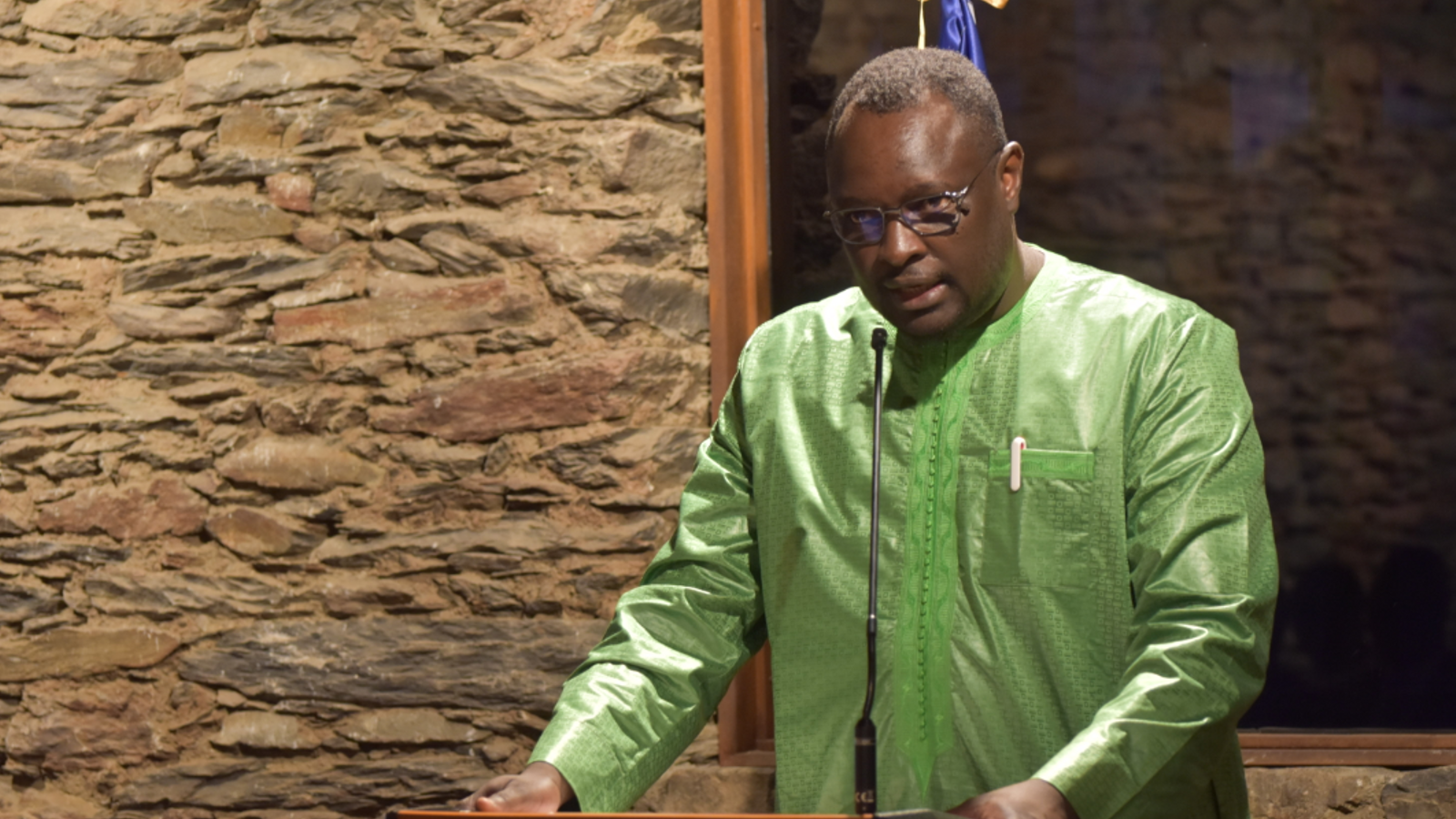 El secretari d’Estat dels Senegalesos a l’exterior, Amadou Chérif Diouf, durant el cicle Geografies dedicada enguany al Senegal.