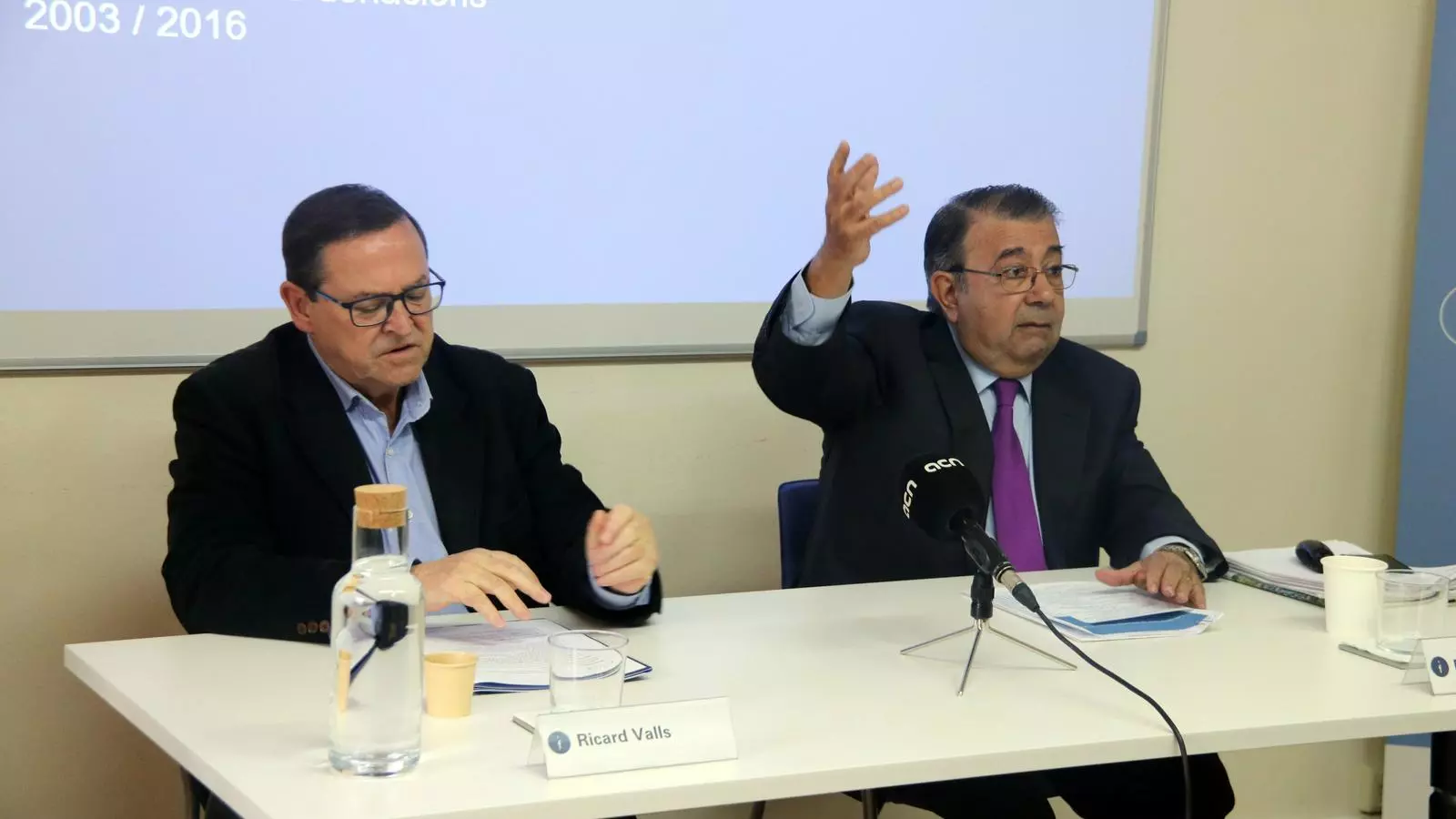 El consultor en fundraising Ricard Valls i el president de la Coordinadora, Pere Fàbregas.