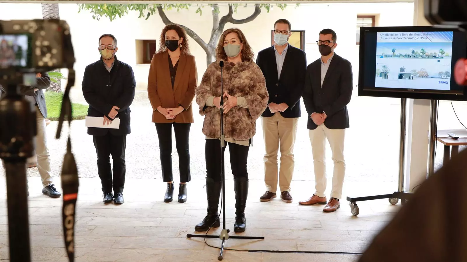 La presidenta del Govern a la presentació de les inversions en matèria de mobilitat sostenible corresponents al Pla de Recuperació, Transformació i Resiliència.