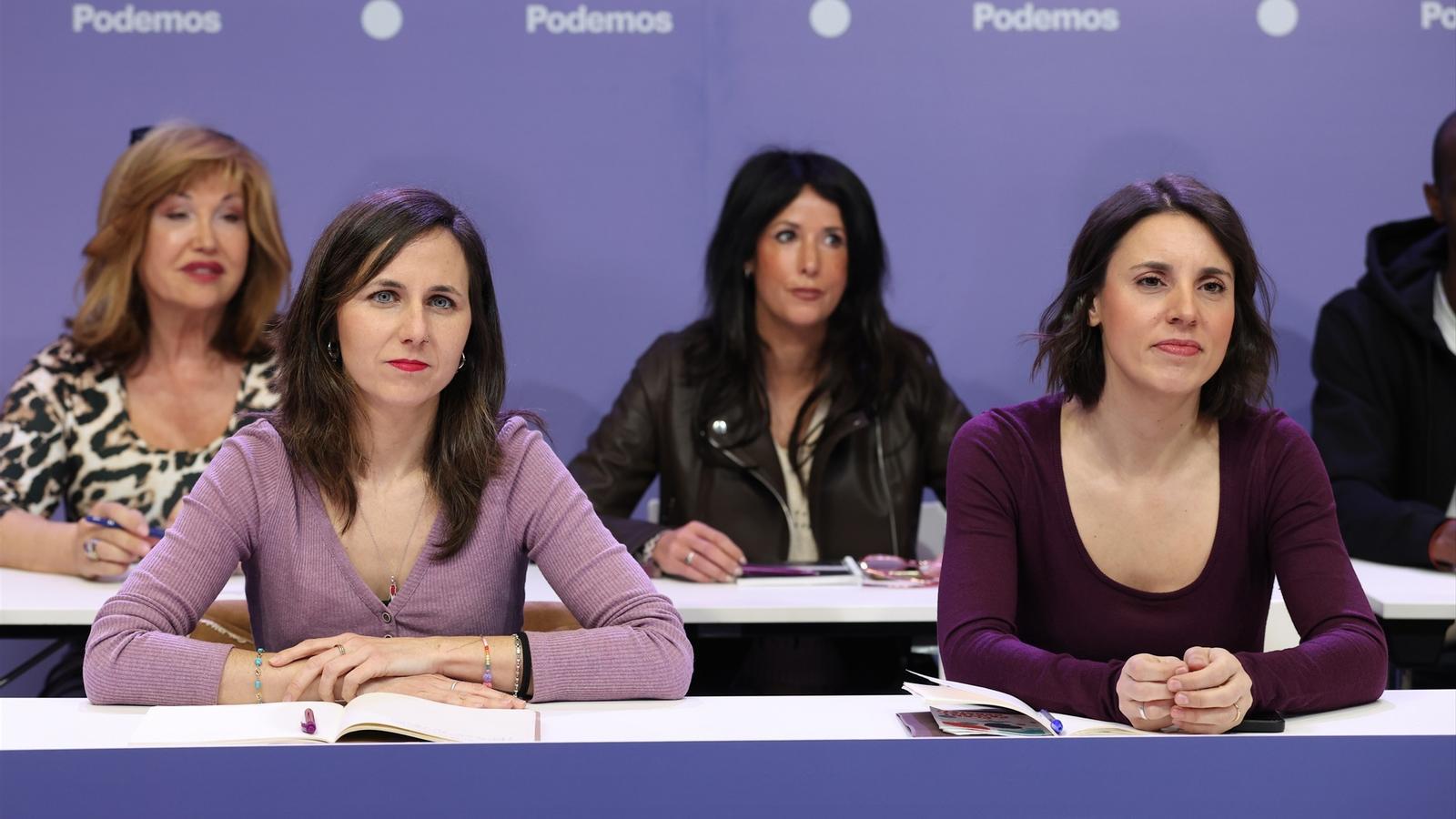 Ione Belarra and Irene Montero during the State Citizens' Council of Podemos