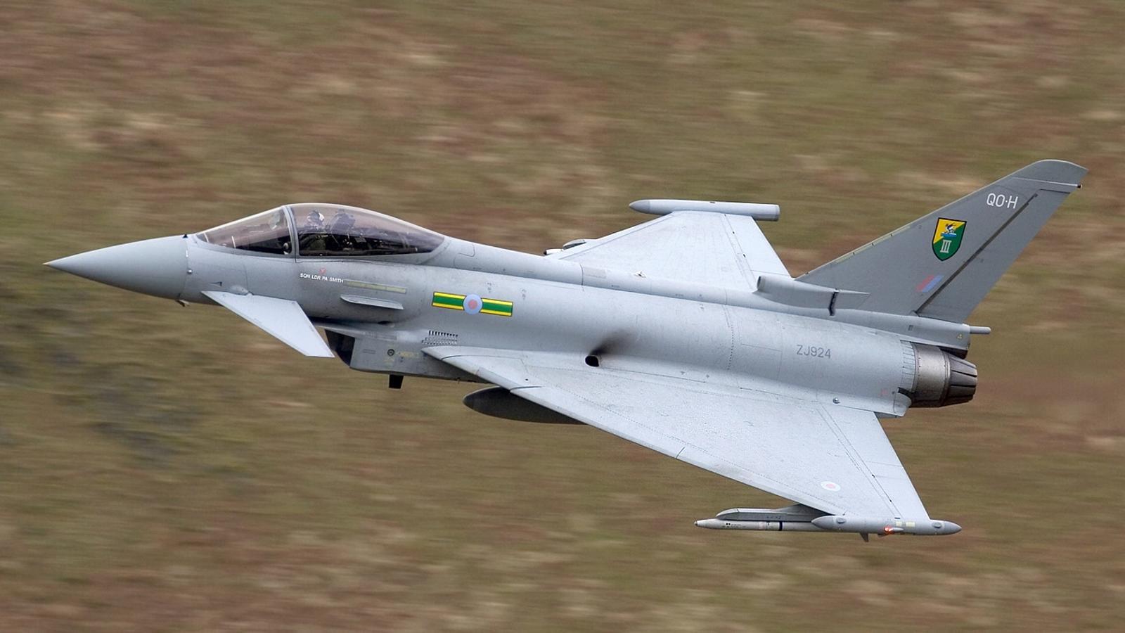 A RAF Eurofighter EF 2000 Typhoon, the aircraft that the United Kingdom deploys in Saudi Arabia.