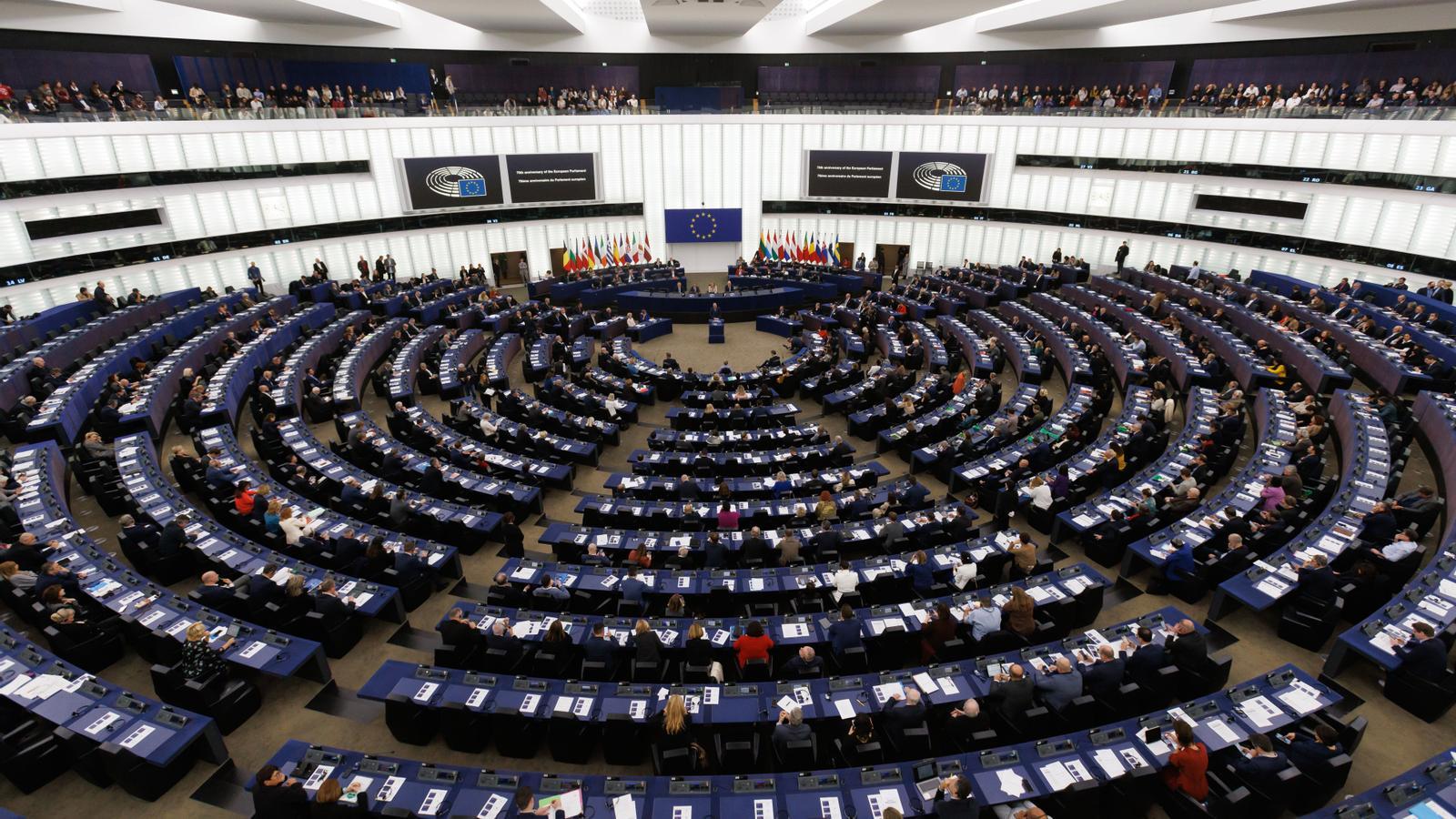 Imatge del Parlament Europeu a Estrasburg (França), aquest dilluns durant la sessió d'inici del plenari.