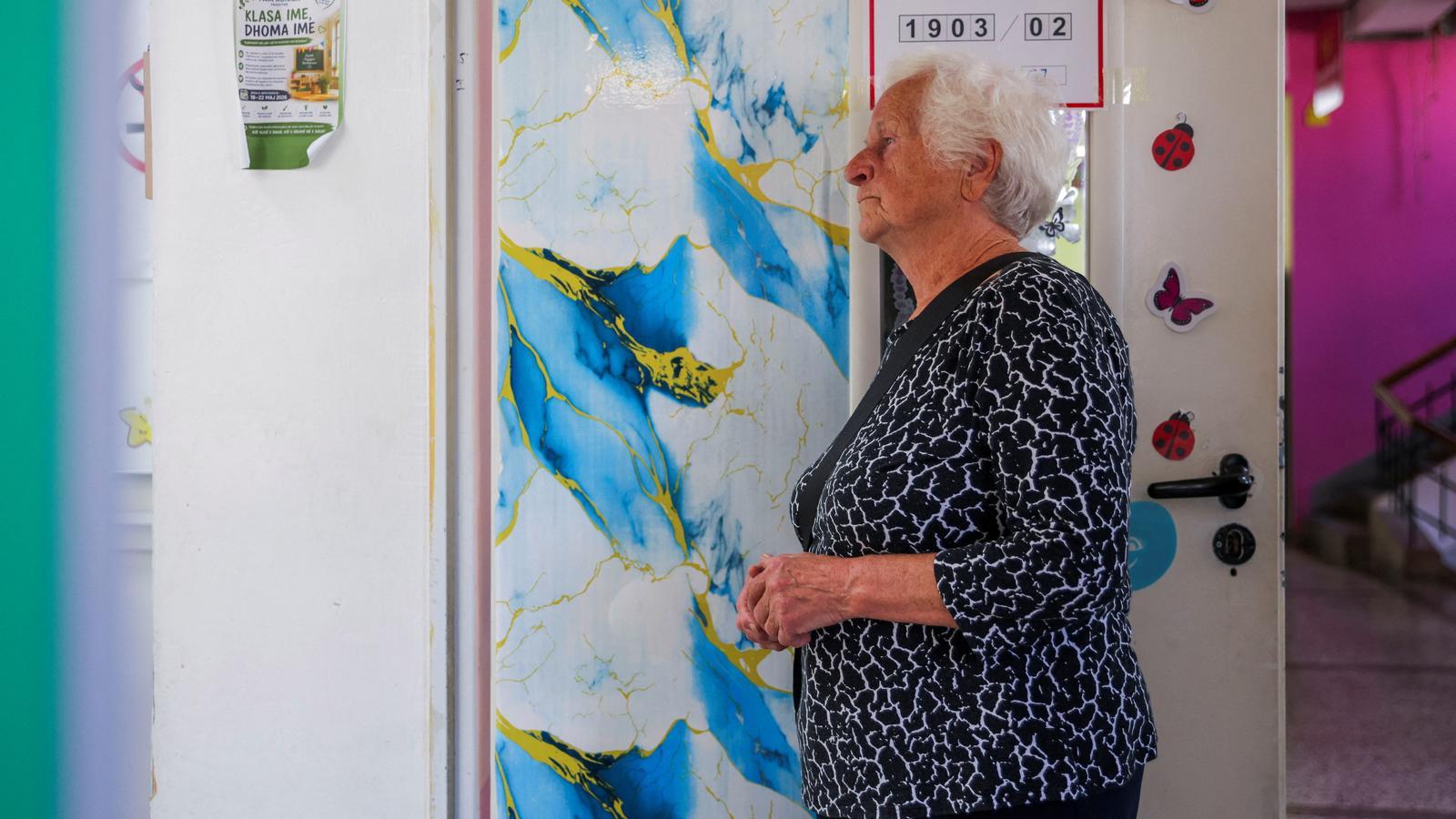 A polling station in Pristina, this afternoon.