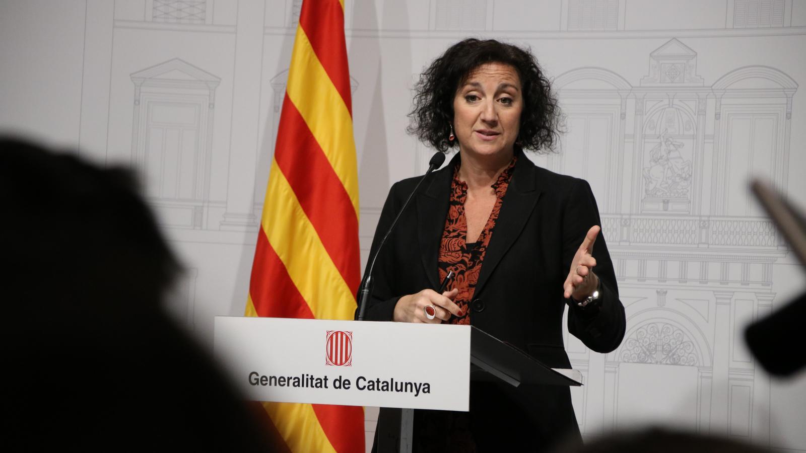 La consellera d'Economia, Alícia Romero, en roda de premsa a Palau