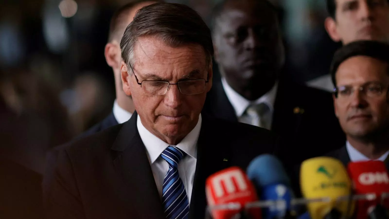 Jair Bolsonaro en roda de premsa avui