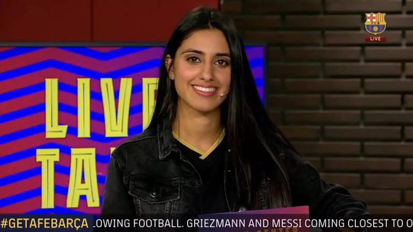 Sarah Salahpour durant un programa a Barça TV