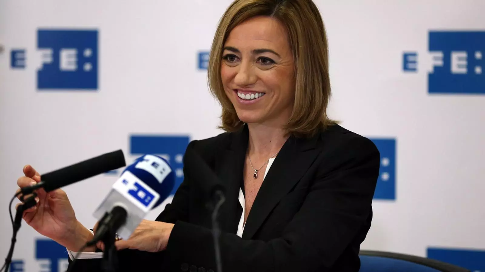 Chacón, durant la roda de premsa a EFE / TONI ALBIR