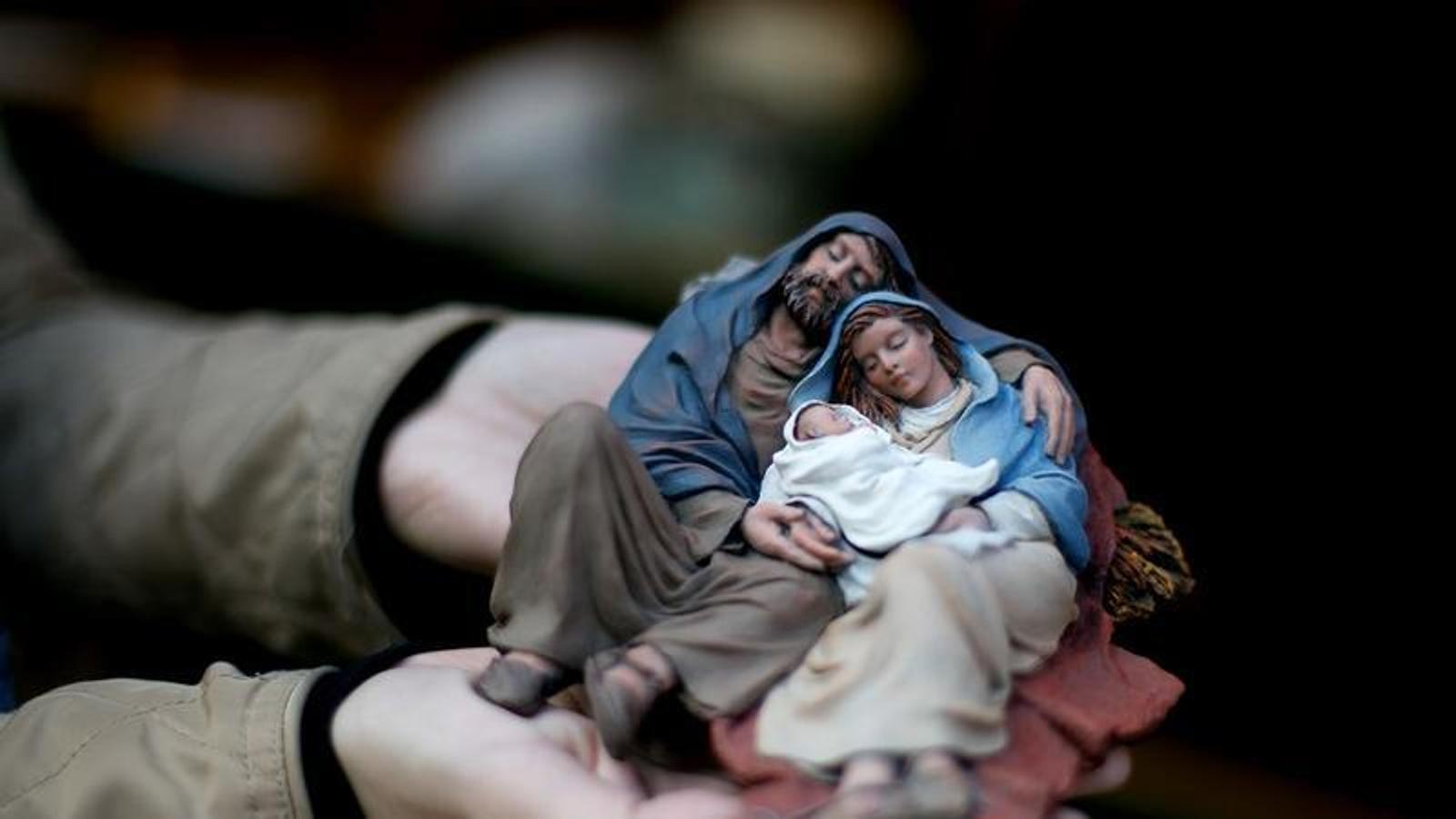 Un pesebre de la feria de Santa Lucía.