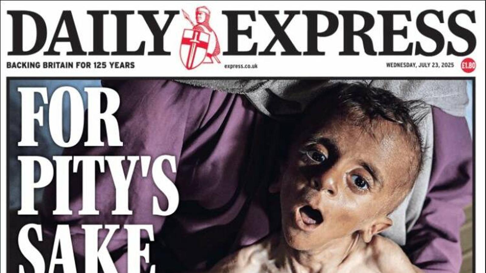 Front page of the 'Daily Express'